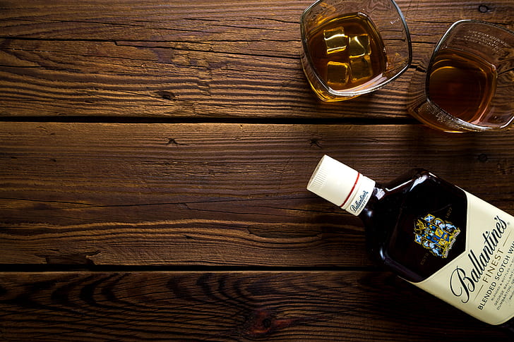 fotografia, ballantini, alcool, bicchiere, whisky, drink, Sfondo HD