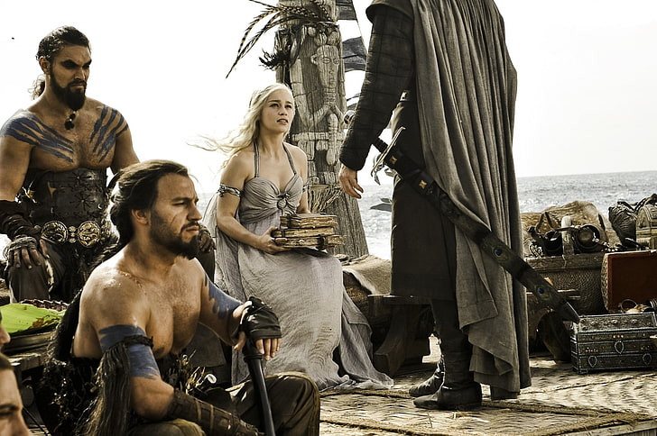 TV Show, Game Of Thrones, Daenerys Targaryen, Drogo (Game Of Thrones), Emilia Clarke, Jason Momoa, HD wallpaper