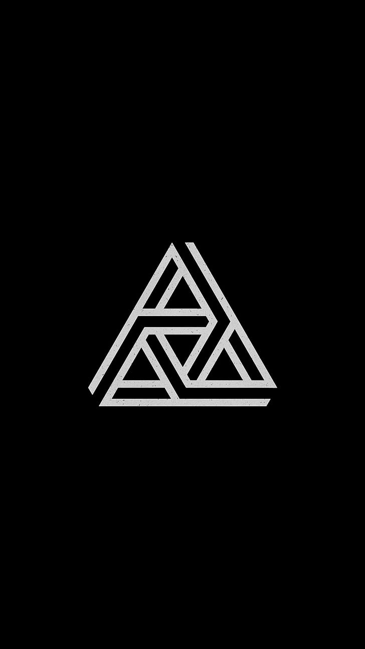 デジタルアート ミニマリズム 黒の背景 抽象 ペンローズの三角形