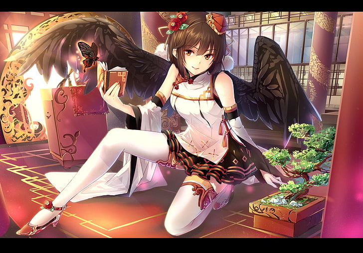 Anime, Anime Mädchen, Flügel, Shameimaru Aya, Touhou, HD-Hintergrundbild