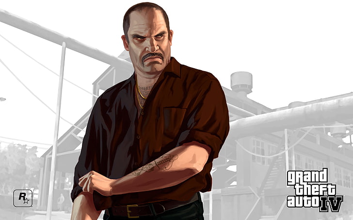Grand Theft Auto IV illustration, vlad, gta 4, grand theft auto 4, man, HD wallpaper