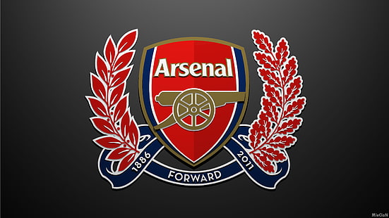 1886-2011 Арсенал Напред лого, клуб, лого, Арсенал, Футбол, HD тапет HD wallpaper