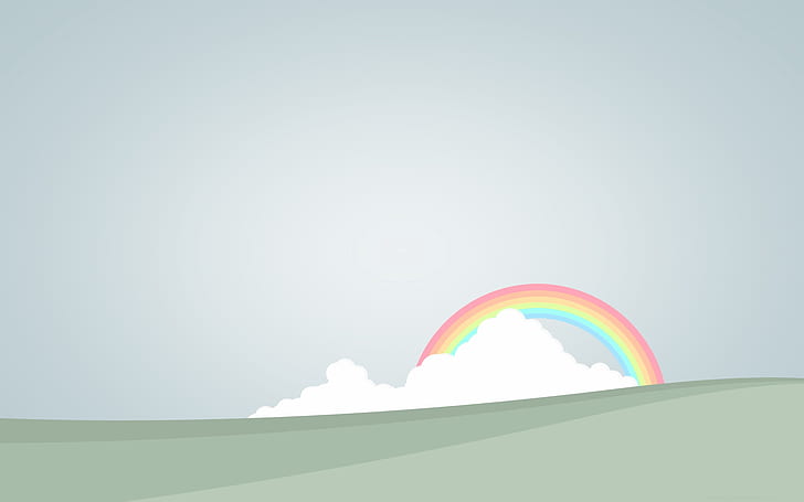 Rainbow, Illustration, Minimalism, rainbow, illustration, minimalism, HD wallpaper
