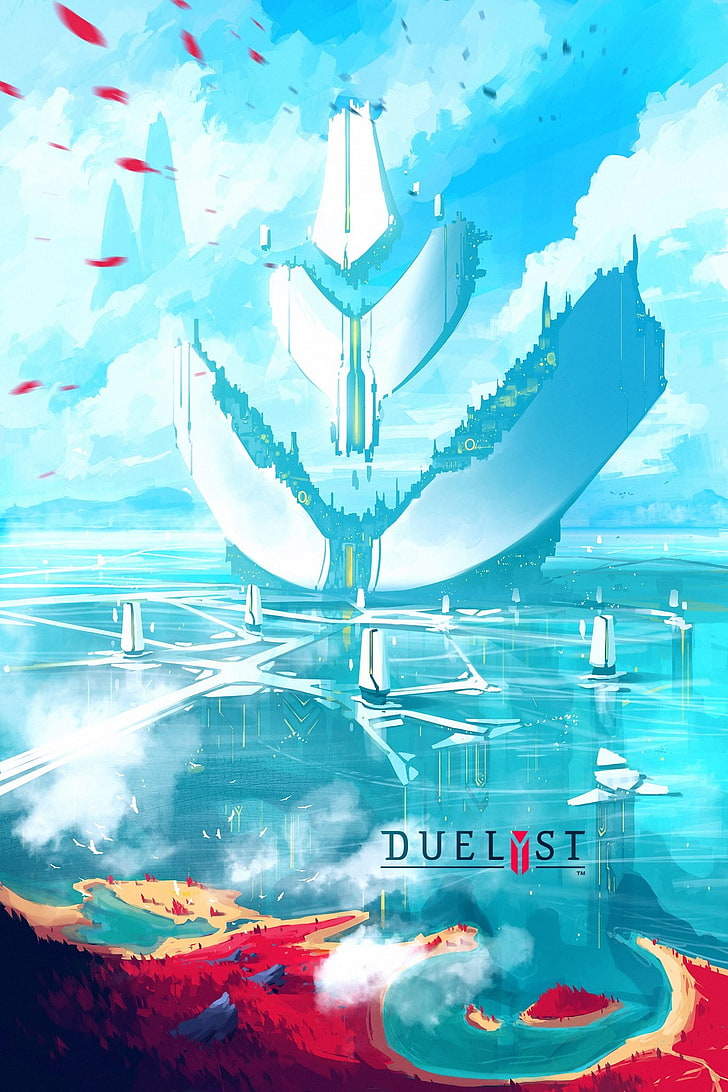 Duelyst poster, Duelyst, digital art, artwork, video games, cyan, HD wallpaper