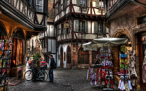 Кольмар, Франция, HDR, фотография, улицы, HD обои HD wallpaper