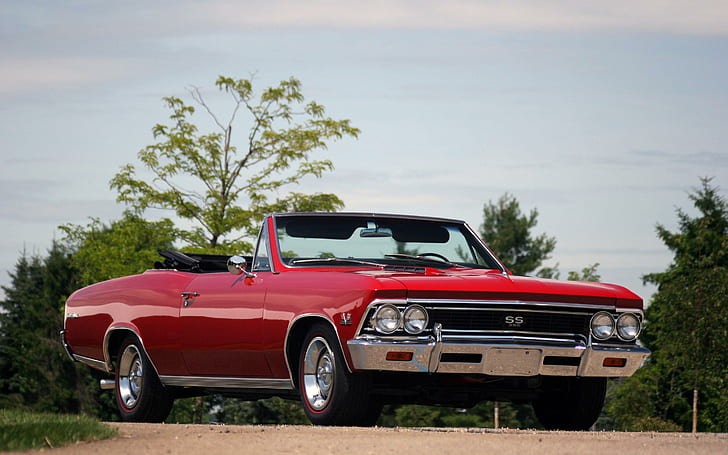1966 Chevrolet Chevelle SS396, red convertible coupe, cars, 2880x1800, chevrolet, chevrolet chevelle, HD wallpaper