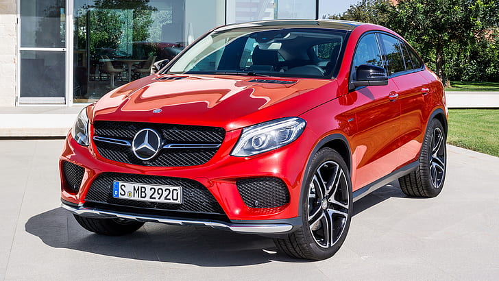 2015, Mercedes Benz GLE, Coupe, Red Car, Luxury, 2015, mercedes benz gle, coupe, red car, luxury, HD wallpaper