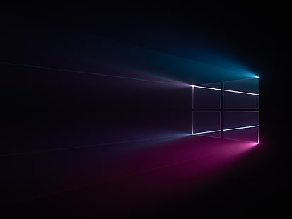 Лого на Windows, синьо, тъмно, Windows 10, розово, HD тапет HD wallpaper