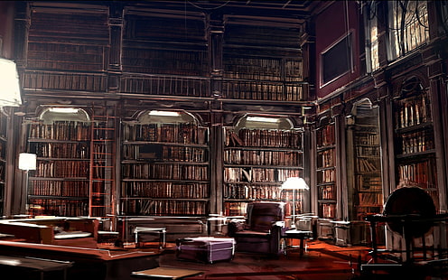 Kunstwerk, Bücher, Bibliothek, digitale Kunst, Literatur, HD-Hintergrundbild HD wallpaper
