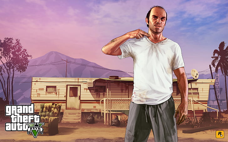 man, addict, Grand Theft Auto V, gta5, the Bandini, Trevor Phillips, HD wallpaper