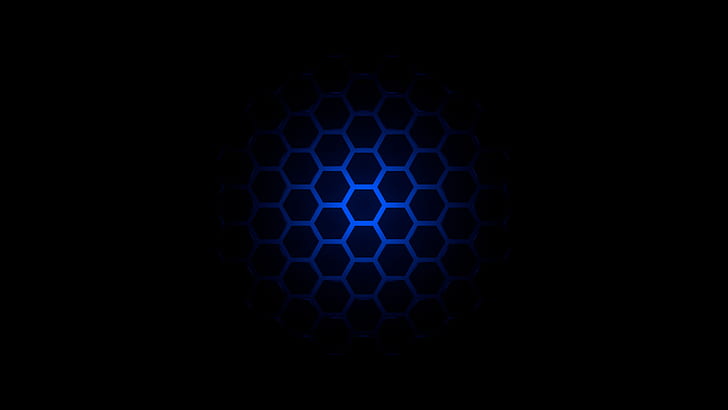 pola sarang lebah biru hitam, Wallpaper HD