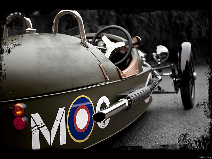 close-up photography of grey Spyker recumbent trike, car, Morgan 3 Wheeler, HD wallpaper