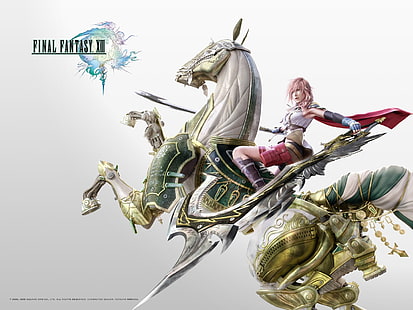 Wallpaper digital Final Fantasy 12, Final Fantasy XIII, Claire Farron, pedang, kuda, video game, Wallpaper HD HD wallpaper