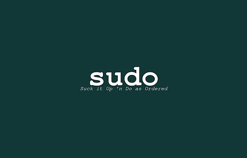 Sudo text overlay, sudo, green, technology, Linux, programming, humor, HD wallpaper HD wallpaper