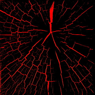 czarno-czerwona ilustracja pęknięcia drewna, pęknięcia, czerwony, czarny, Tapety HD HD wallpaper