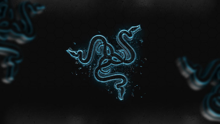 Logotipo da Razer, abstrato, Razer, azul, arte digital, arte, logotipo, HD papel de parede