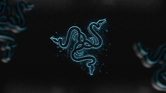 Лого на Razer, абстрактно, Razer, синьо, дигитално изкуство, произведения на изкуството, лого, HD тапет HD wallpaper