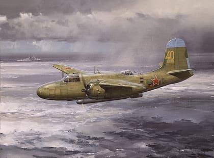 สงครามโลก สงคราม สงครามโลกครั้งที่สอง ทหาร เครื่องบินทหาร อากาศยาน เครื่องบิน เครื่องบินทิ้งระเบิด สหรัฐอเมริกา กองทัพอากาศ กองทัพอากาศสหรัฐฯ Douglas A-20 Havoc Boxart งานศิลปะ รัสเซีย เครื่องบินทิ้งระเบิดตอร์ปิโด สหภาพโซเวียต, วอลล์เปเปอร์ HD HD wallpaper