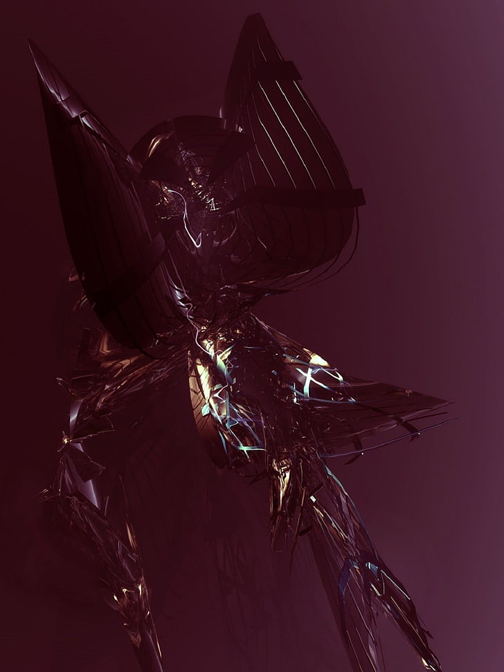 Figurita de cristal de ángel femenino, Justin Maller, abstracto, Fondo de pantalla HD, fondo de pantalla de teléfono