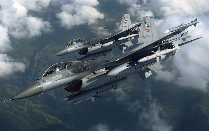 moln flygplan militär kalkon f16 falcon top gun skyscapes 3200x2000 Flygplan Militär HD Art, Moln, flygplan, HD tapet