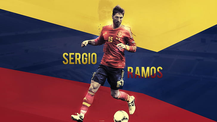 Sergio Ramos, Spain, HD wallpaper
