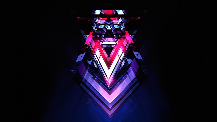 rote, lila und schwarze abstrakte digitale Tapete, abstrakt, Justin Maller, HD-Hintergrundbild