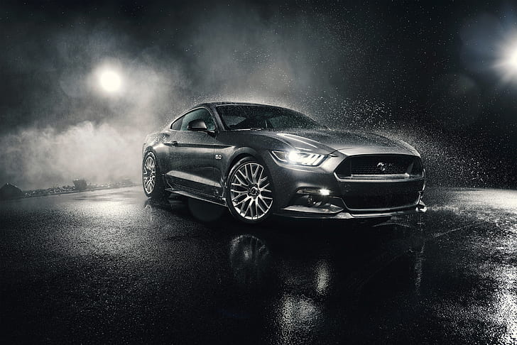 Ford, Ford Mustang GT, Auto, Ford Mustang, Muscle Car, Silber Auto, Fahrzeug, HD-Hintergrundbild