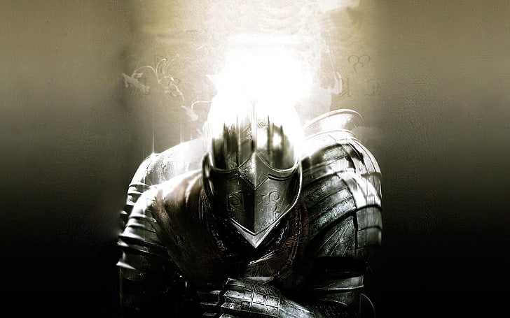 ritter in leuchtender rüstung digitale wallpaper, Dark Souls, Dark Souls II, videospiele, kunstwerk, HD-Hintergrundbild