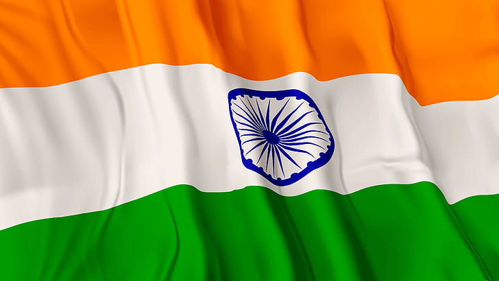 علم الهند ، العلم الهندي ، العلم ثلاثي الألوان، خلفية HD