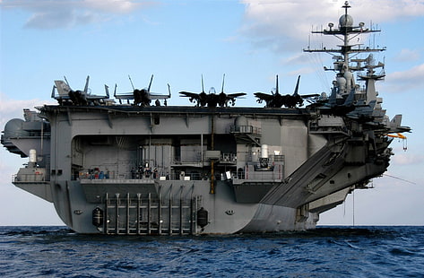 سفن حربية ، يو إس إس هاري إس ترومان (CVN-75) ، حاملة طائرات ، عسكرية ، بحرية ، سفينة، خلفية HD HD wallpaper