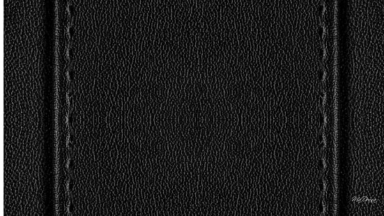 Black Stitched Leather, black leather pad, stitches, stitched, leather, black, simple, HD wallpaper HD wallpaper