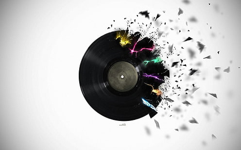 爆発するレコードの色爆発する音楽、 HDデスクトップの壁紙 HD wallpaper
