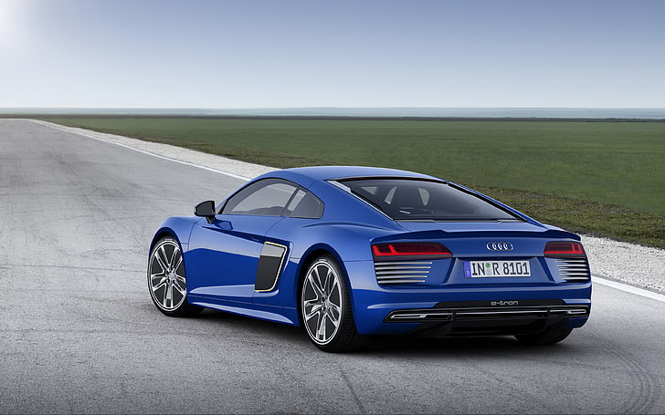 Audi R8, Blue Cars, кола, електрическа кола, супер кола, превозно средство, HD тапет