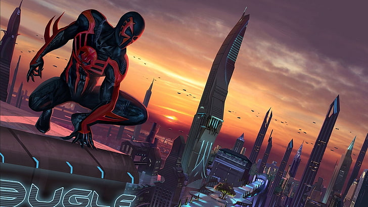 Ilustração do Homem-Aranha Marvel, Homem-Aranha, Homem-Aranha 2099, HD papel de parede