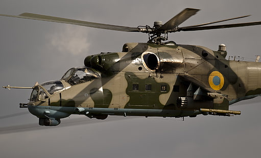 Militära helikoptrar, Mil Mi-24, helikopter, ukrainska flygvapnet, HD tapet HD wallpaper