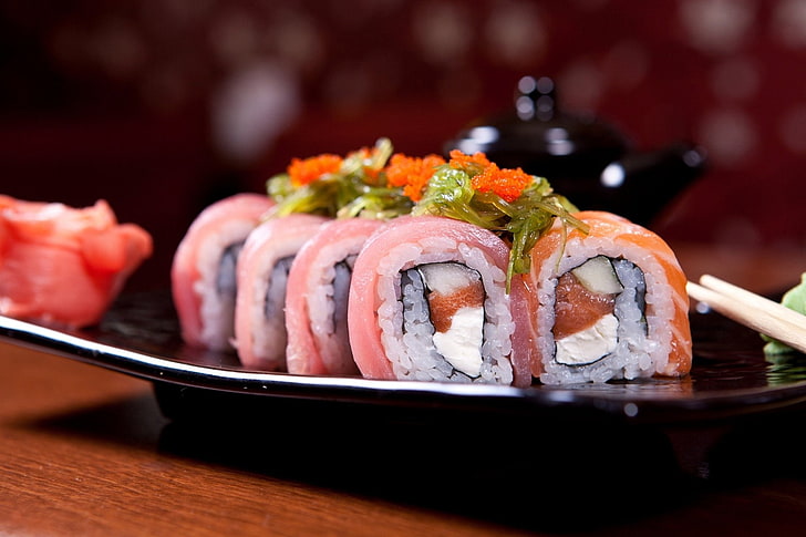 Essen, Sushi, Fisch, Meeresfrüchte, HD-Hintergrundbild