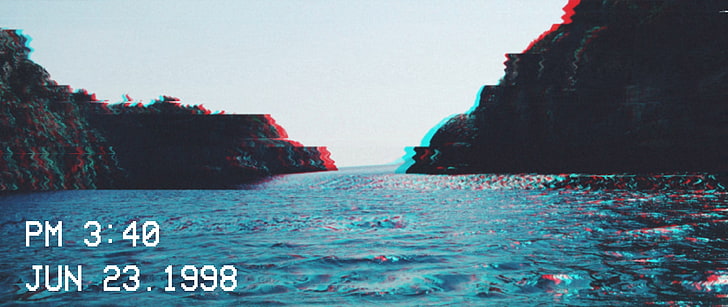 island, glitch art, 1998 (Année), Fond d'écran HD