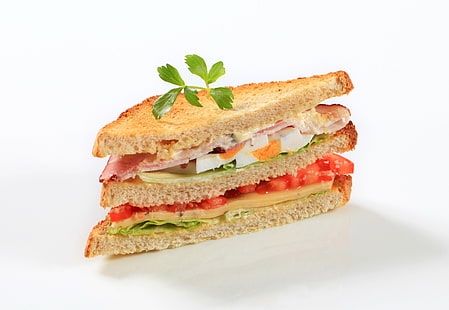 Sandwich mit Ei, Sandwich, Fleisch, Brot, lecker, HD-Hintergrundbild HD wallpaper