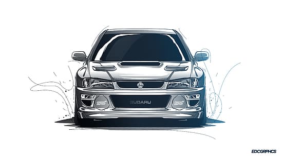 coche, Subaru Impreza, Subaru Impreza WRX STi, Fondo de pantalla HD HD wallpaper
