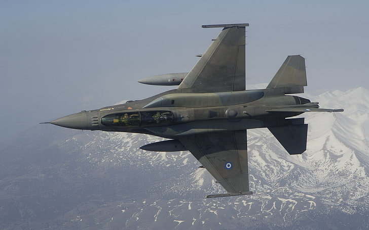 avião de combate cinza, avião, militar, força aérea, General Dynamics F-16 Fighting Falcon, Força Aérea dos Emirados Árabes Unidos, HD papel de parede
