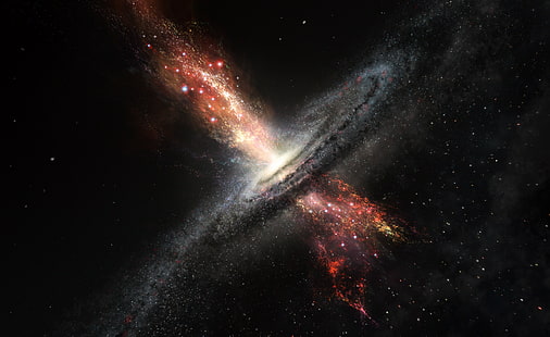Научная фантастика, Черная дыра, Галактика, Космос, HD обои HD wallpaper