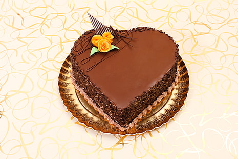 Food, Cake, Chocolate, Heart, Pastry, HD wallpaper HD wallpaper