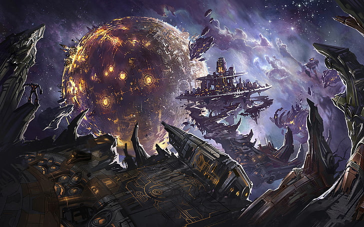 planet digital wallpaper, planet, explosions, robots, Transformers, Battle, War For Cybertron, Cybertron, HD wallpaper