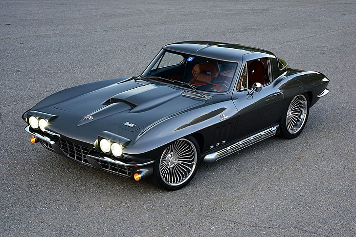 1966, auto, automobile, auto, chevrolet, corvette, personalizzato, caldo, hotrod, asta, streetrod, veicolo, Sfondo HD