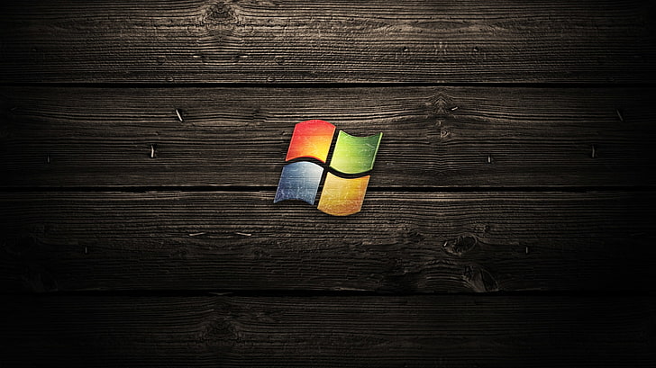 janelas de madeira 7 logotipos da microsoft windows 1366x768 Tecnologia Windows HD Art, Windows 7, madeira, HD papel de parede