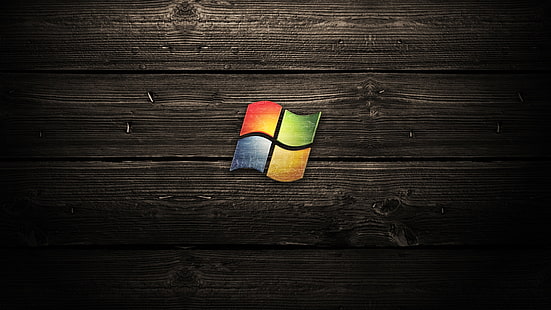 fenêtres en bois 7 logos microsoft windows 1366x768 technologie Windows Art HD, Windows 7, bois, Fond d'écran HD HD wallpaper