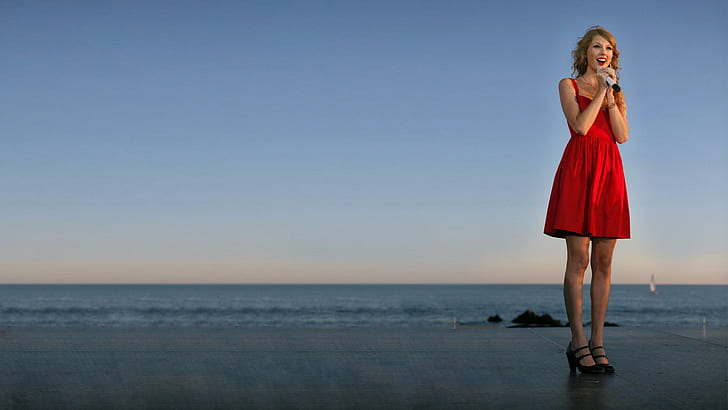 테일러 스위프트 아름다운 빨간 드레스, 테일러 스위프트, 테일러 스위프트, 유명 인사, 유명 인사, 소녀, 여배우, 여성 가수, 단일, 엔터테인먼트, 작곡가, 아름다운, 빨간 드레스, HD 배경 화면
