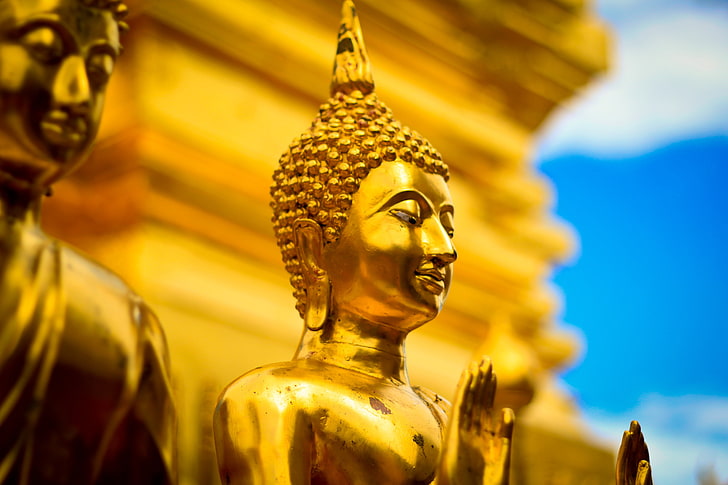 Гаутама Буда, Буда, статуя, будизъм, религия, Тайланд, HD тапет