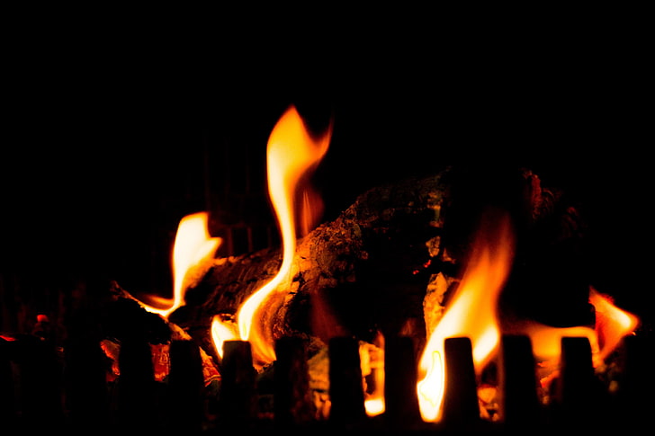 изгаряне, огън, камина, пламък, топлина, открито огнище, романтика, романтик, печка, HD тапет
