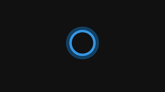yuvarlak mavi lightfixture, Cortana, Windows 10, minimalizm, daire, HD masaüstü duvar kağıdı HD wallpaper